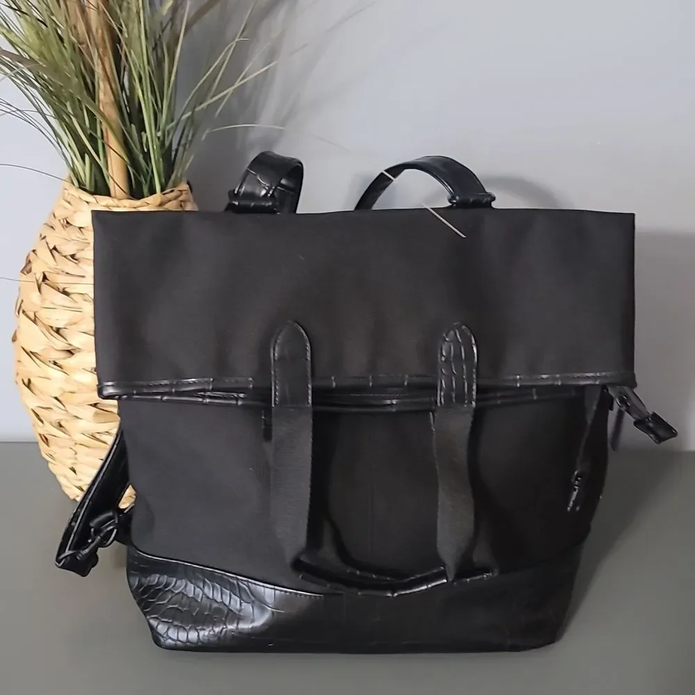 BEIS Black Travel Backpack Tote